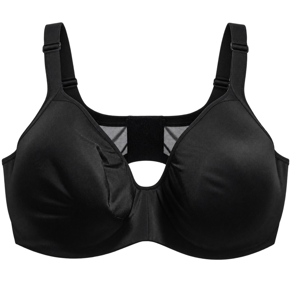 Cacique Molded Cup Bra Women 42F Black Mesh Back Minimalist Everyday